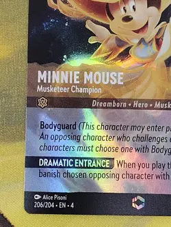 Minnie Mouse Musketeer Champion 206/204 Enchanted Ursula's NM Disney Lorcana - Image 4