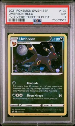 PSA 7 NM Umbreon SWSH129 SWSH: Sword & Shield Promo Cards Holo Pokemon 2021 - Image 1