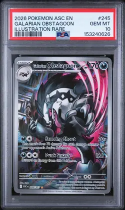 Pokemon PSA 10 GEM MT Galarian Obstagoon Ascended Heroes 245 - Image 1