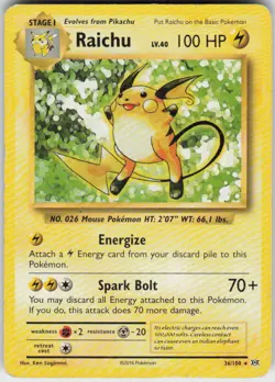 RAICHU (XY EVOLUTIONS) 36/108 DECK EXCLUSIVES POKEMON RARE MP - Image 1