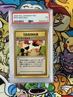 2000 POKEMON JAPANESE NEO MOO-MOO MILK PSA 1 - Image 1