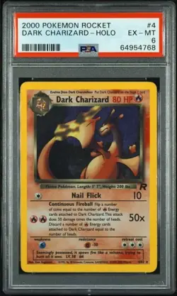 PSA 6 2000 POKEMON ROCKET #4 DARK CHARIZARD-HOLO Canadian Seller!! - Image 1