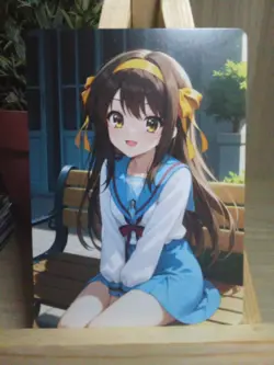 Mikuru Asahina Melancholy Waifu Goddess Story Fan Art Anime Card Carte - Image 1