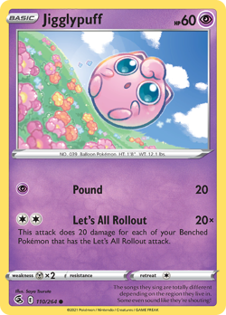 Jigglypuff 110/264 C Fusion Strike Pokemon Reverse Holo NM/M - Image 1