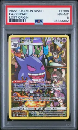 FA/GENGAR LOST ORIGIN POKEMON SWORD & SHIELD LOST ORIGIN 2022 TG06 PSA 8 - Image 1