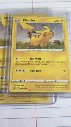 Pikachu SWSH039 Holo Black Star Promo Card NM/M Condition - Image 1