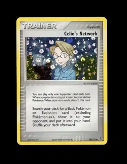 2004 Pokemon FIRE RED & LEAF GREEN TRAINER CELIOS NETWORK REVERSE HOLO 88/112 LP - Image 1