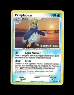 2007 Pokemon DIAMOND & PEARL STAMP PRINPLUP REVERSE HOLO 58/130! HP - Image 1
