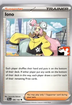 Iono 185/193 Pokemon Prize Pack Series 4 Promo Pokemon Card Play Stamp - Image 3