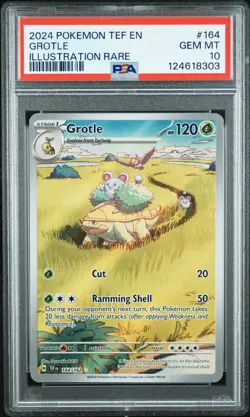 2024 POKEMON TEF EN-TEMPORAL FORCES ILLUSTRATION RARE #164 GROTLE PSA 10 - Image 1