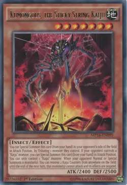 Yugioh Kumongous, The Sticky String Kaiju MP16-EN099 Rare 1st Edition LP - Image 1