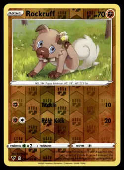 ROCKRUFF - 094/185 Common Vivid Voltage Pokemon Reverse Holo NM - Image 1