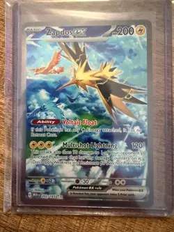 Zapdos ex 202/165 Scarlet & Violet 151 SIR Full Art Holo Pokemon Card NM - Image 1
