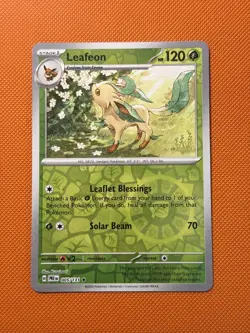 Pokemon Prismatic Evolutions 005/131 Leafeon Reverse Holo Rare Card NM - Image 1