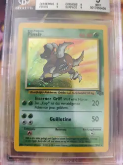 Pokemon Karte Card Pinsir Jungle Dschungel Holo 1999 Rare Beckett BGS 9 - Image 3