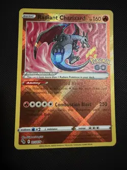 Pokemon TCG Radiant Charizard Holo Card Pokemon Go 011/078 - Image 1