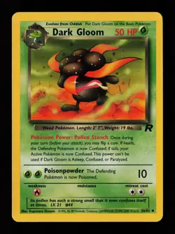 Dark Gloom 36/82 Non Holo Uncommon Team Rocket Pokemon Card - Image 1
