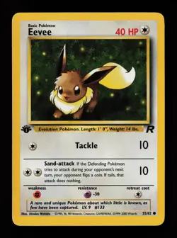 Eevee 55/82 1st Edition Common Team Rocket Pokemon Cards - Image 1