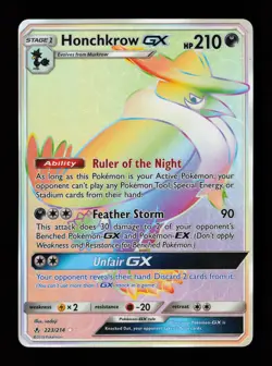 Honchkrow GX 223/214 Rainbow Rare Unbroken Bonds Pokemon Cards - Image 1