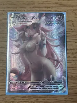 Pokemon Sylveon Vmax Human Anime Waifu Sexy Doujin ACG Custom Trainer Art card - Image 1