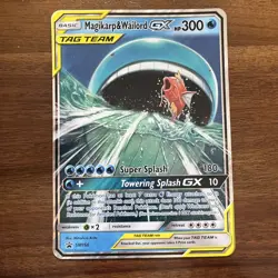 Pokemon TCG Magikarp Wailord GX Tag Team SM166 Jumbo Promo Card Pokemon - Image 1