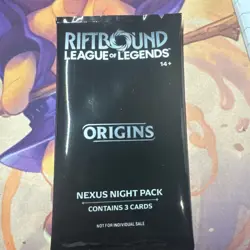 Riftbound Origins Nexus Night Pack Sealed English 3-Card Pack - Image 1