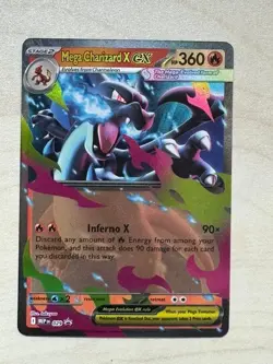 Pokemon TCG Mega Charizard X Ex MEP029 Mega Evolution Black Star Promo Holo NM - Image 1