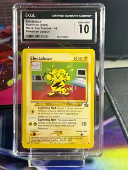 CGC 10 Electabuzz #46 Black Star Promos Pokemon League 2000 GEM MINT RARE - Image 2