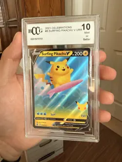 Pokemon TCG Surfing Pikachu V 8/25 Full Art Ultra Rare BCCG Beckett PSA 10 Mint - Image 1
