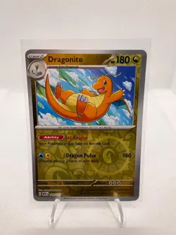 Dragonite 149/165 Rare 151 Pokemon Reverse Holo Near Mint - Image 1
