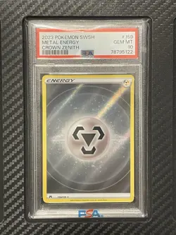 2023 PSA 10 Metal (Texture) Energy 159/159 Pokemon TCG SWSH Crown Zenith - Image 1