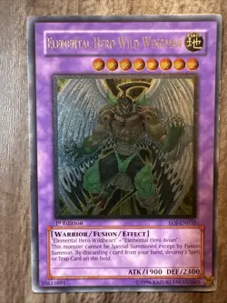 Yugioh! EOJ-EN035 Elemental Hero Wild Wingman 1st Edition Ultimate Rare - Image 1