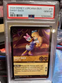 PSA 10 Gem MT Daisy Duck Donald's Date COLD FOIL 16/204 2024 Disney Lorcana EN 5 - Image 1