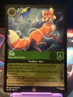 Disney Lorcana ✨ Tod - Knows All the Tricks 92/204 Winterspell Cold Foil - Image 1