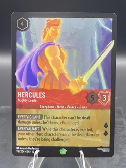 Disney Lorcana-Whispers in the Well-Hercules-Mighty Leader-#118-Cold Foil-NM - Image 1