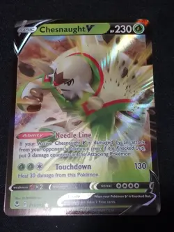 Chesnaught V - 015/195 Ultra Rare Silver Tempest Pokemon TCG ~ Full Art Holo - Image 1