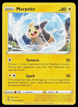 Morpeko 073/192 Uncommon Rebel Clash Pokemon Near Mint - Image 1