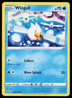 Wingull 041/192 Common Rebel Clash Pokemon Near Mint - Image 1