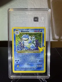 Pokemon TCG Blastoise #2/102 Celebrations: Classic Collection 2021 Holo TAG 9 - Image 1