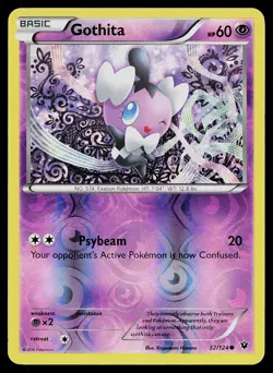 Pokemon Card Fates Collide Gothita 32/124 Reverse Holo Common - Image 1