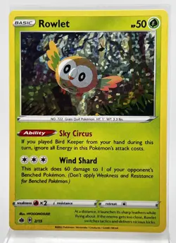 Rowlet Holo 2/15 Pokemon Card 2022 McDonalds Promo LP - Image 1