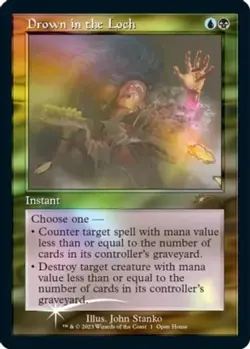 1x Drown in the Loch - Foil - Retro Frame Light Play MTG Magic - Kid Icarus - - Image 1