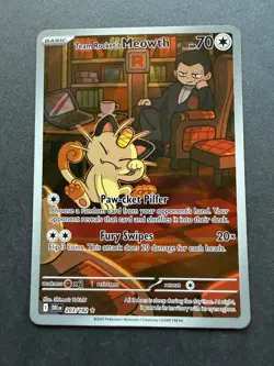 Pokemon TCG Team Rockets Meowth 203/182 Illustration Rare Destined Rivals - Image 1
