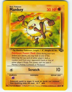 Mankey - 55/64 Jungle Set - Pokemon TCG - 1999 - Image 1