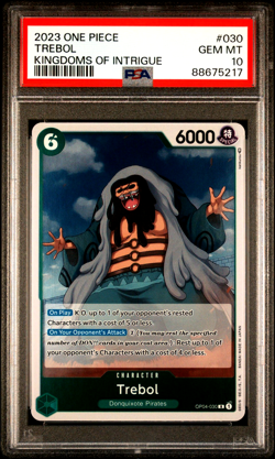 One Piece Kingdoms Of Intrigue Holo OP-04 #30 Trebol PSA 10 Gem Mint POP 6 - Image 1