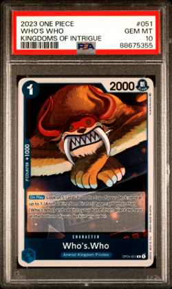 2023 One Piece Kingdoms of Intrigue OP-04 #51 Who's Who PSA 10 Gem Mint Pop 12 - Image 1