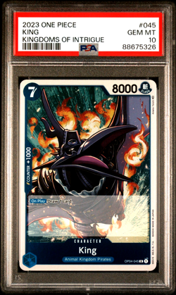 2023 One Piece Kingdoms of Intrigue OP-04 #45 King PSA 10 Gem Mint POP 10 - Image 1