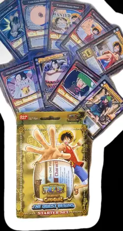 2005 One Piece CCG “The Quest Begins” Lot – Luffy, Wanted Rare, Meowban Vintage - Image 1
