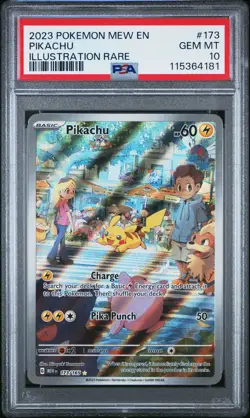 PSA 10 PIKACHU 173/165 | 151 Illustration Rare Full Art Pokemon Card - Image 1