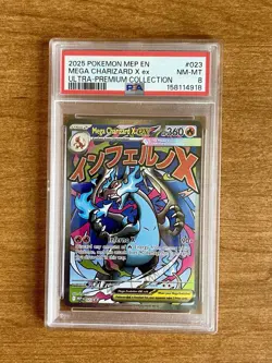 Pokemon TCG PSA 8 2025 Mega Charizard X ex #023 Me: Mega Evolution Promo EN Holo - Image 1